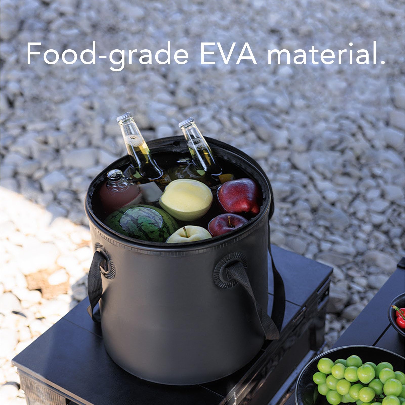 Collapsible Bucket Water Container, 20L Lightweight Folding Camp Wash Basin with Handle and Visual Cover Portable Outdoor Storage Bag for Fishing Hiking Backpacking Gardening