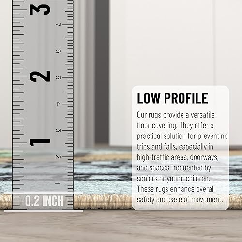 Miniatura 193 de Sweet Home Stores Alfombra lavable antideslizante con parte trasera de goma para cocina, pasillos, baño, entrada, dormitorio, 2 pies 3 pulgadas x 3