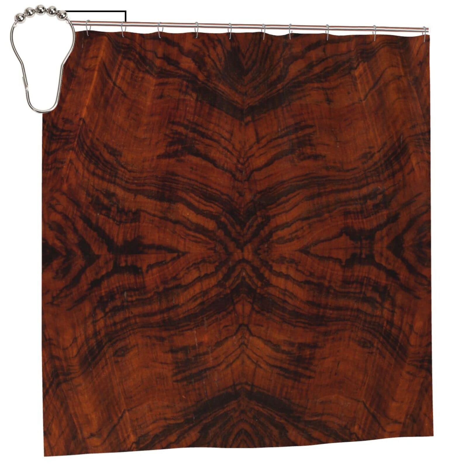 Rideau de douche en bois rouge Psvod 183x183 cm pour une salle de bain nature