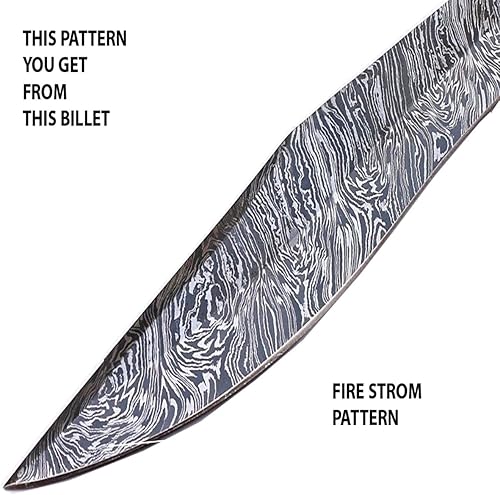 Miniatura 6 de PAL 2000 KNIVES Barra de acero de Damasco hecha a mano  Patrón de hoja en blanco de Damasco de palanquilla de acero de Damasco personalizado 12" x