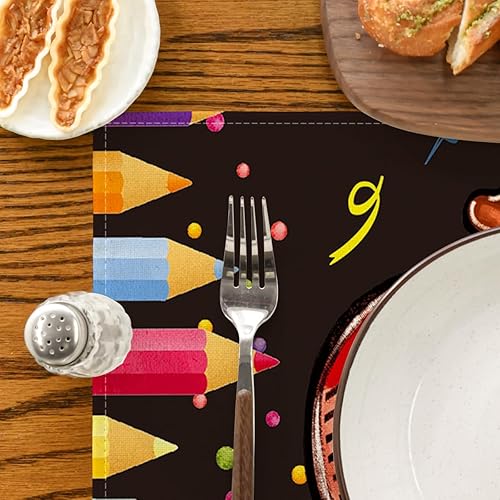 Miniatura 7 de Artoid Mode Juego de 4 manteles individuales de 12 x 18 pulgadas, diseño de manzanas y manzanas para decoración de fiestas, aula, comedor