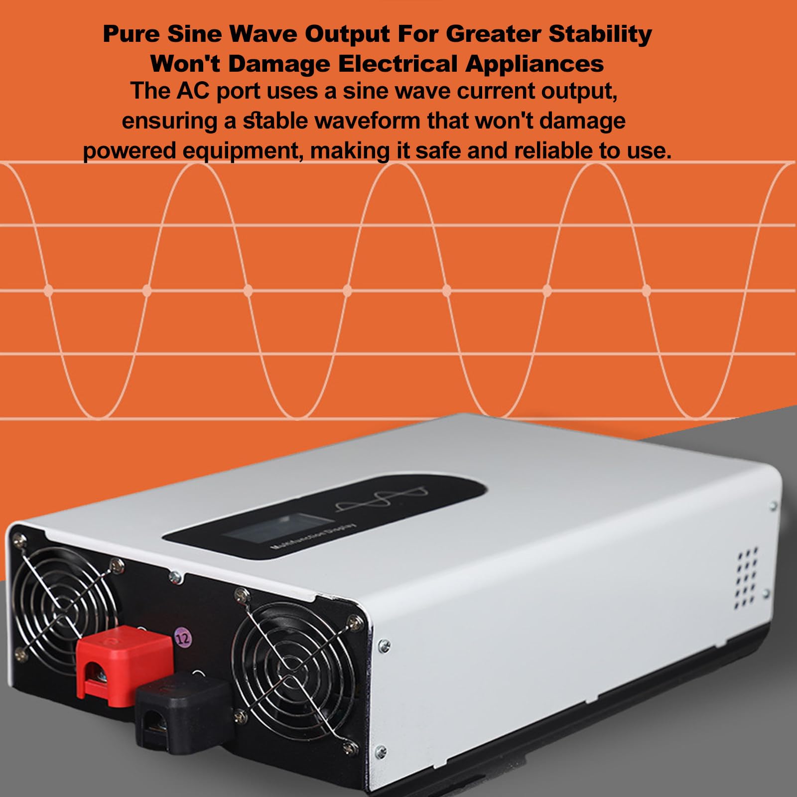 Falownik Sinusoidalny 4000 W, 24 V/48 V/60 V/72 V Do 110 V/220 V Prądu Przemiennego, Domowy/Kamperowy/Poza Siecią, Falownik Solarny Z Wyświetlaczem Lcd, Wiele Zabezpieczeń 60V-220V