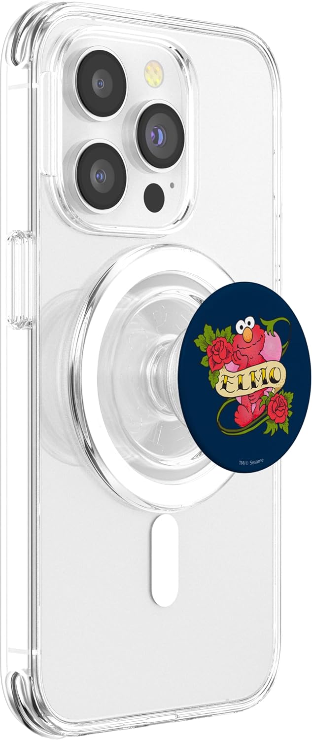 Sesame Street Elmo Hearts And Roses Tattoo PopSockets PopGrip for MagSafe