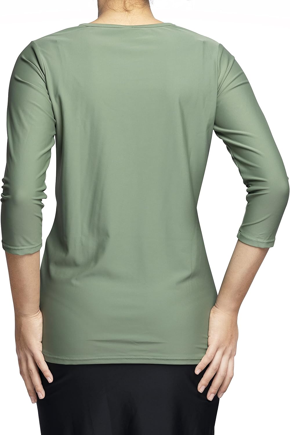 Woman Tznius Rash Guard 3/4 Sleeve Athletic for Swim, Tennis, Beach, Sports, UPF 50+ Sun Protection