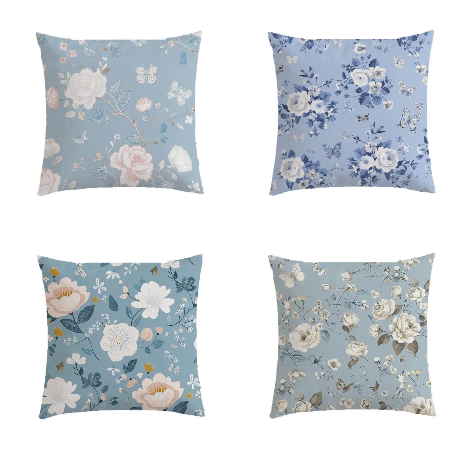 Housse de coussin 80x80cm extérieur et salon de jardin lot de 4