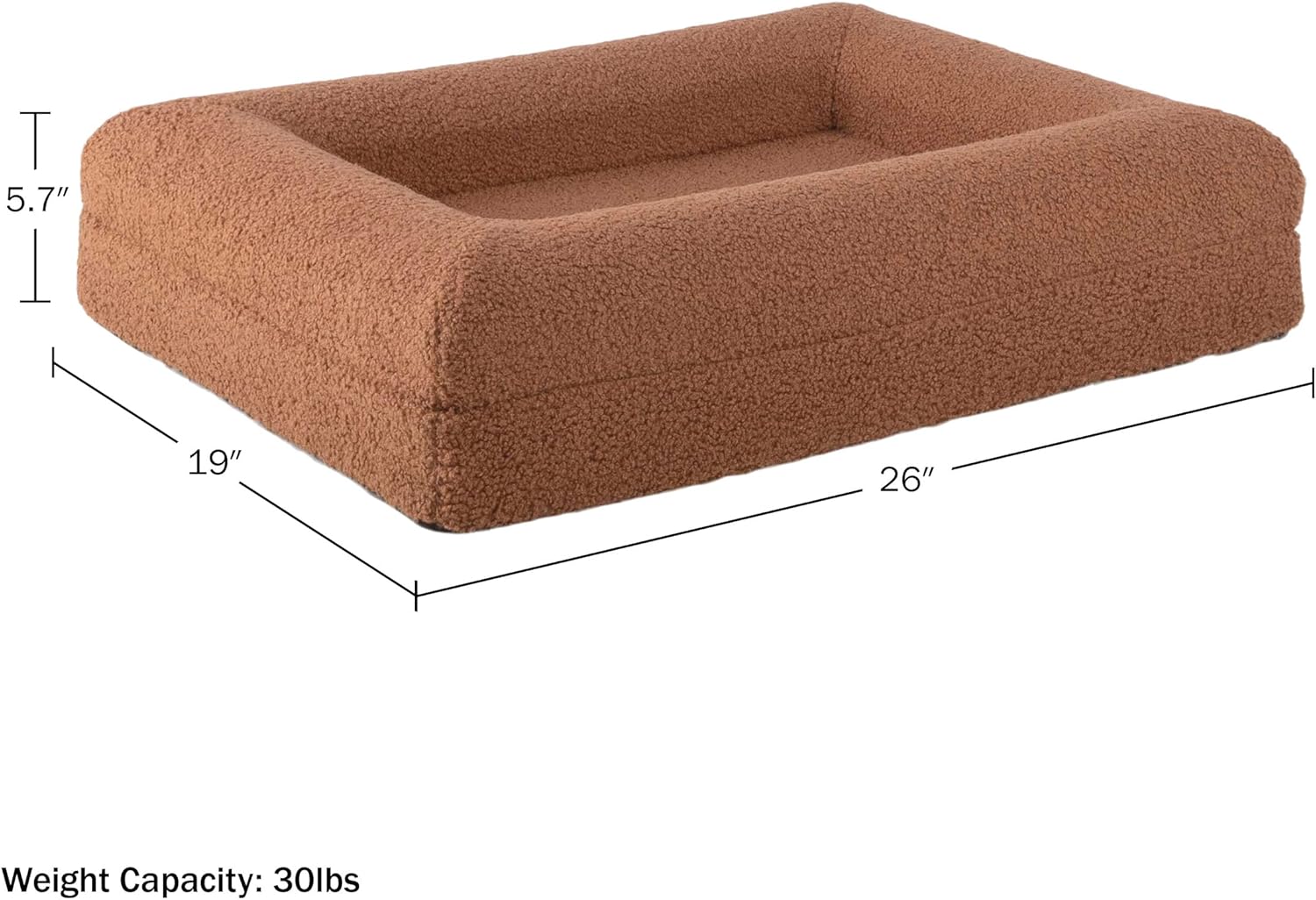 Orthopedic Dog Bed - 26in Small Dog Bed with Supportive Bolster, Nonslip Bottom, and Removable Washable Cover - Memory Foam Puppy Bed for Small Dogs and Cats - Dog Products by PETMAKER (Brown)