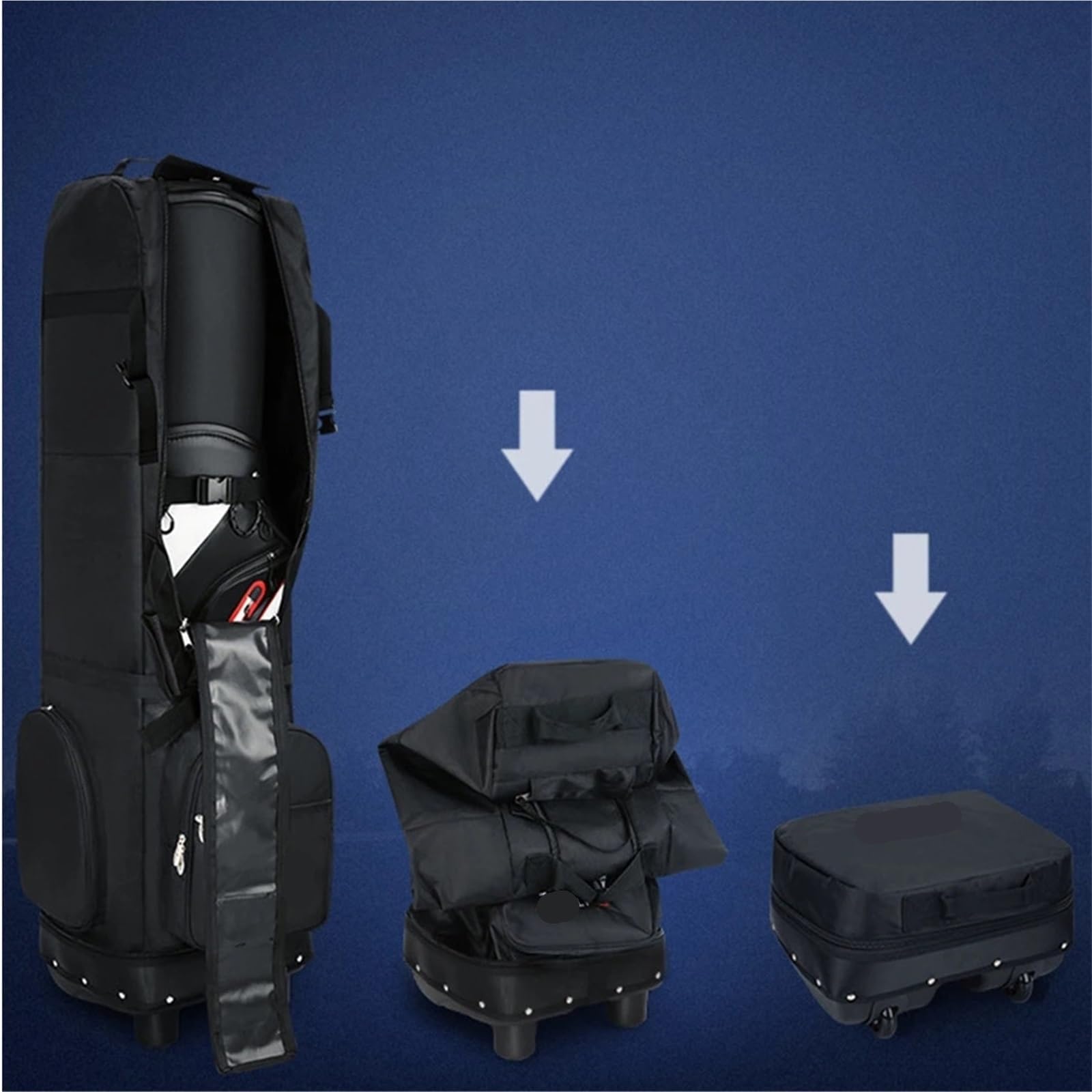Abdeckung Golfbag Faltbare Golf-Luftfahrttasche, Flugzeug-Balltaschen, wasserdichte Reise mit Rädern, Flugzeugsendung