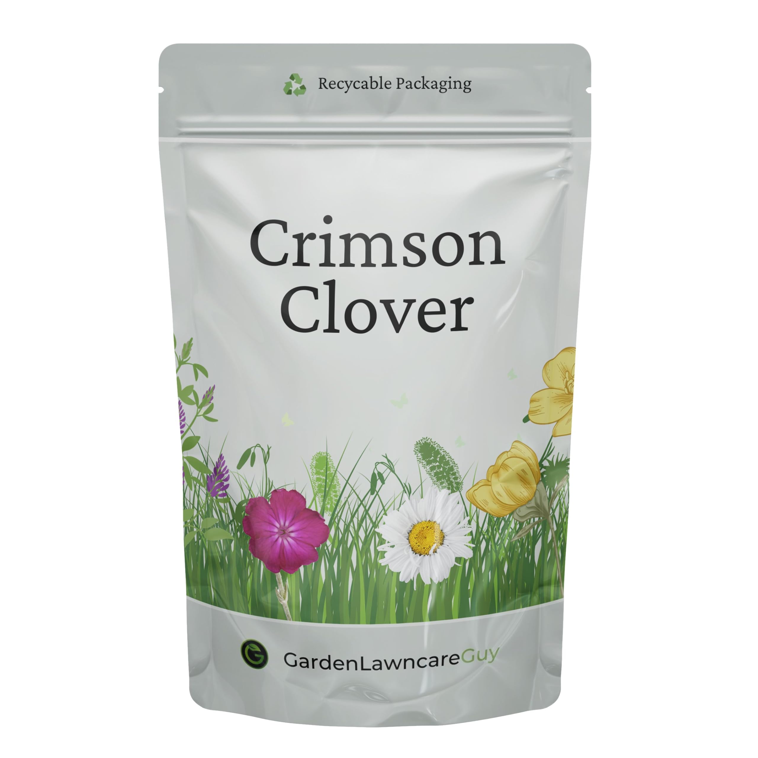 Crimson Clover Seeds for Wild Areas and Gardens - Green Manure Flower Seeds - Garden Lawncare Guy (100, Grams)