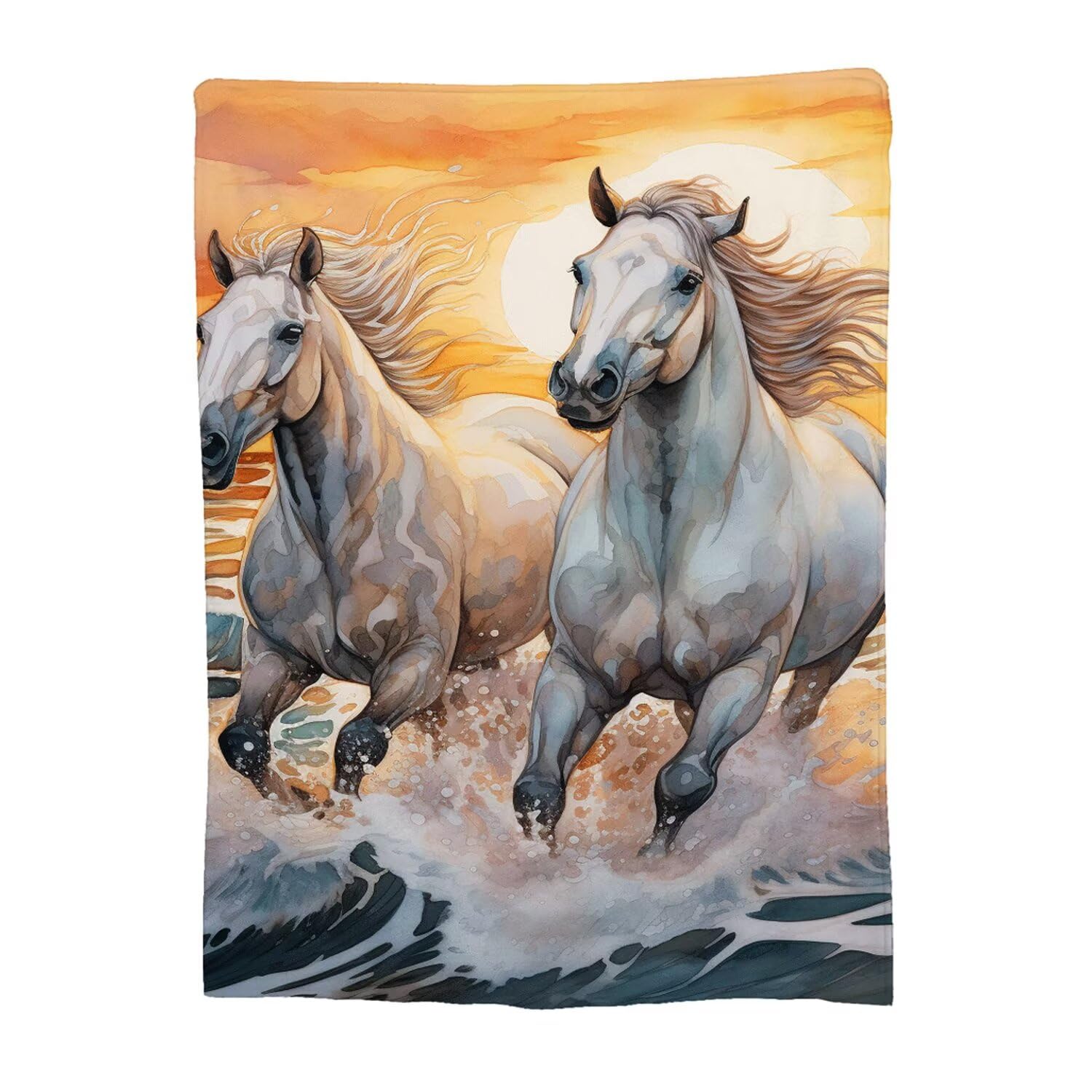 Plaid polaire chaud couverture flanelle douce pour canapé et lit sunset