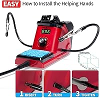 Vista 7 de YIHUA 926 III - Kit de estación de soldadura de 110 W con pantalla LED, 2 manos de ayuda, 3 puntas de hierro adicionales, 1.23 onzas de soldadura