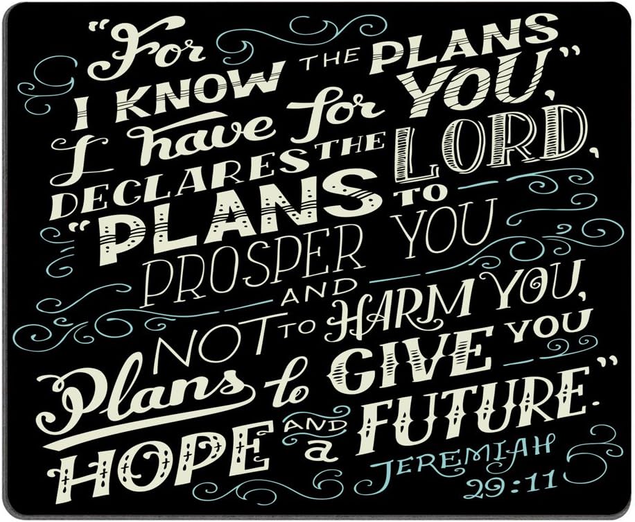 Bible Quote Mouse Pad, Jeremiah 29:11 - 'For I Know The Plans I Have for You', declares The Lord, Plans to Prosper You