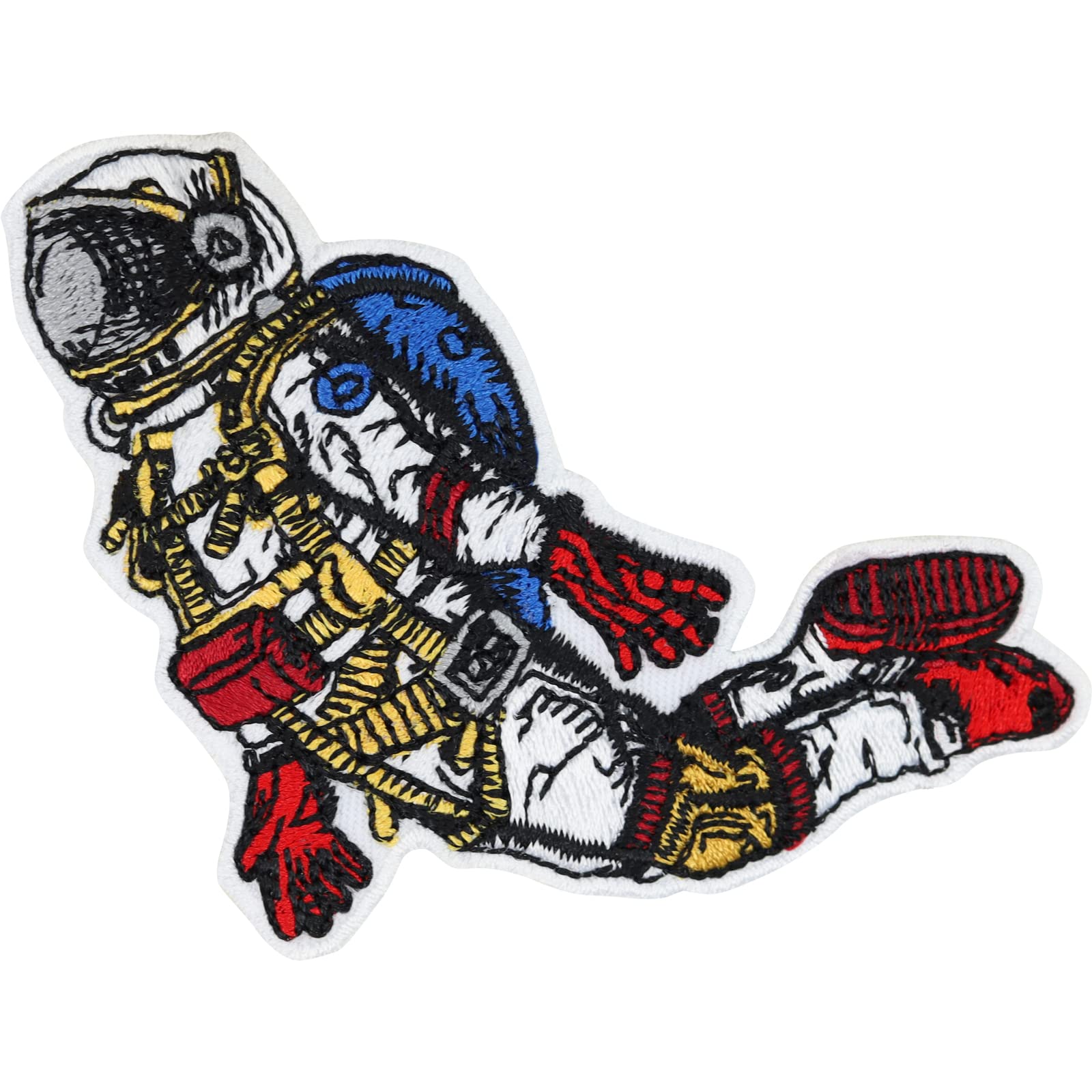 EXPRESS-STICKEREI Cosmonaut Space Patch / Sticker for Sewing/Ironing, Udssr Russian Astronaut Iron-On Patch Soviet Union Space Program Sputnik Russia Appliqué DIY Iron-On Patch 65 x 90 mm