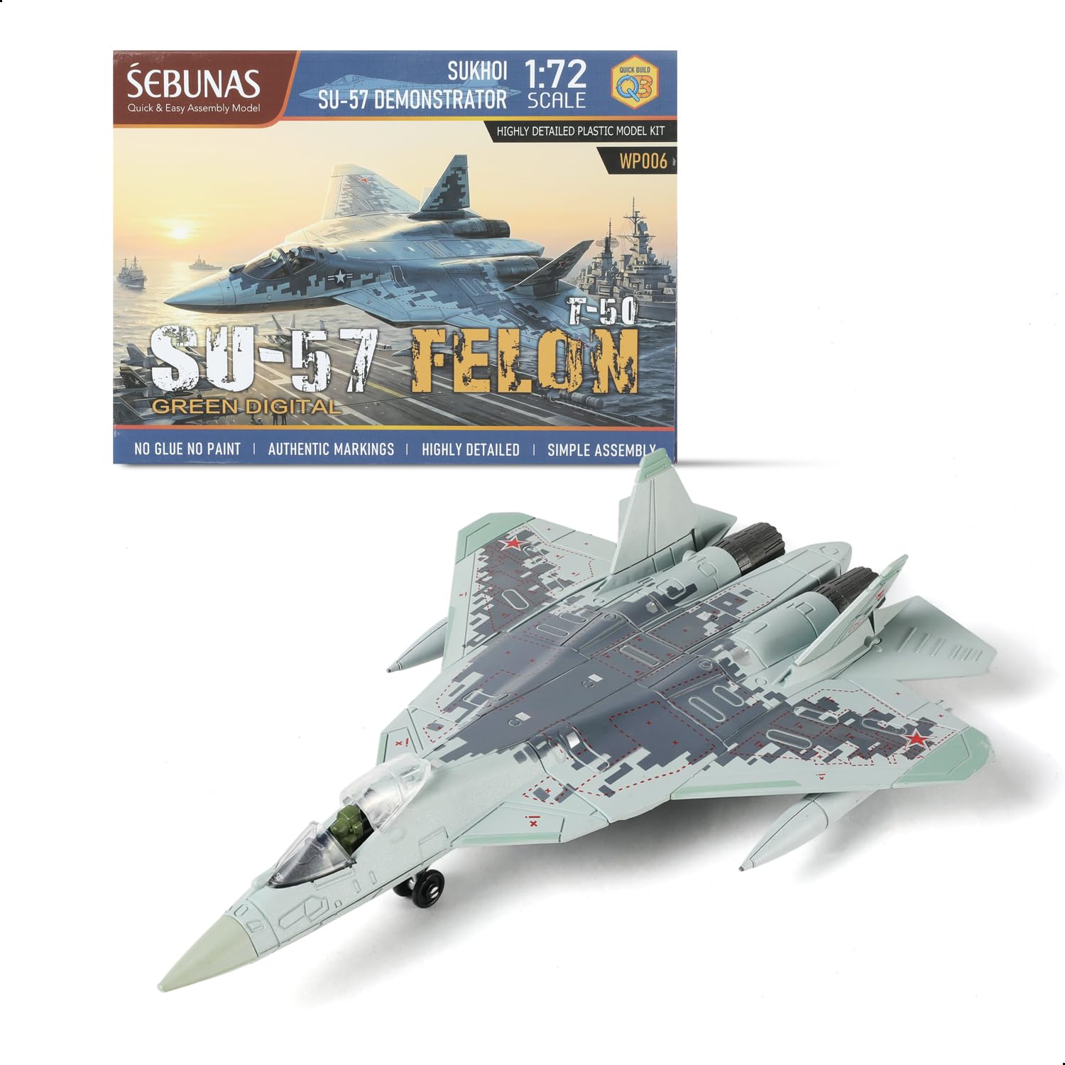 Amazon | SEBUNAS 1:72スケール SU-57戦闘機 クイックビルドモデル