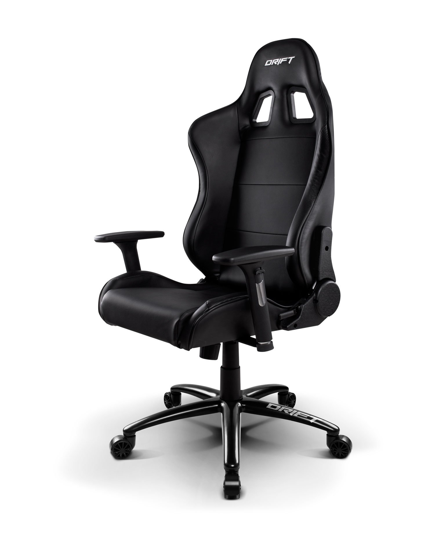 Drift DR200 - DR200B - Silla Gaming Profesional, (Polipiel alta calidad, Respaldo reclinable, Altura regulable, Reposabrazos ajustables), Color Negro
