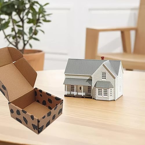 Miniatura 5 de Paquete de 25 cajas de envío pequeñas de leopardo, cajas de cartón corrugado reciclables de 4 x 4 x 2 pulgadas, bonita caja de correo con estampado