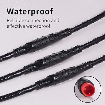 Extension Cable 2Pin/3Pin/4Pin/5Pin/6Pin/8Pin/9Pin Waterproof Plug Works for Electric Bicycle Light/Throttle/Ebrake/Display Extend Cable (2pin 50cm)