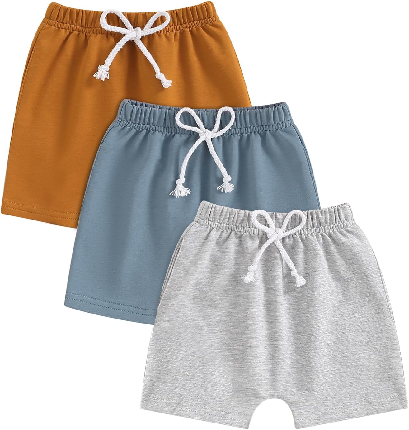 Baby Boys' Toddler 3-Pack Pull-on Jogger Shorts Classic Fit Elastic Waist Shorts Ki...