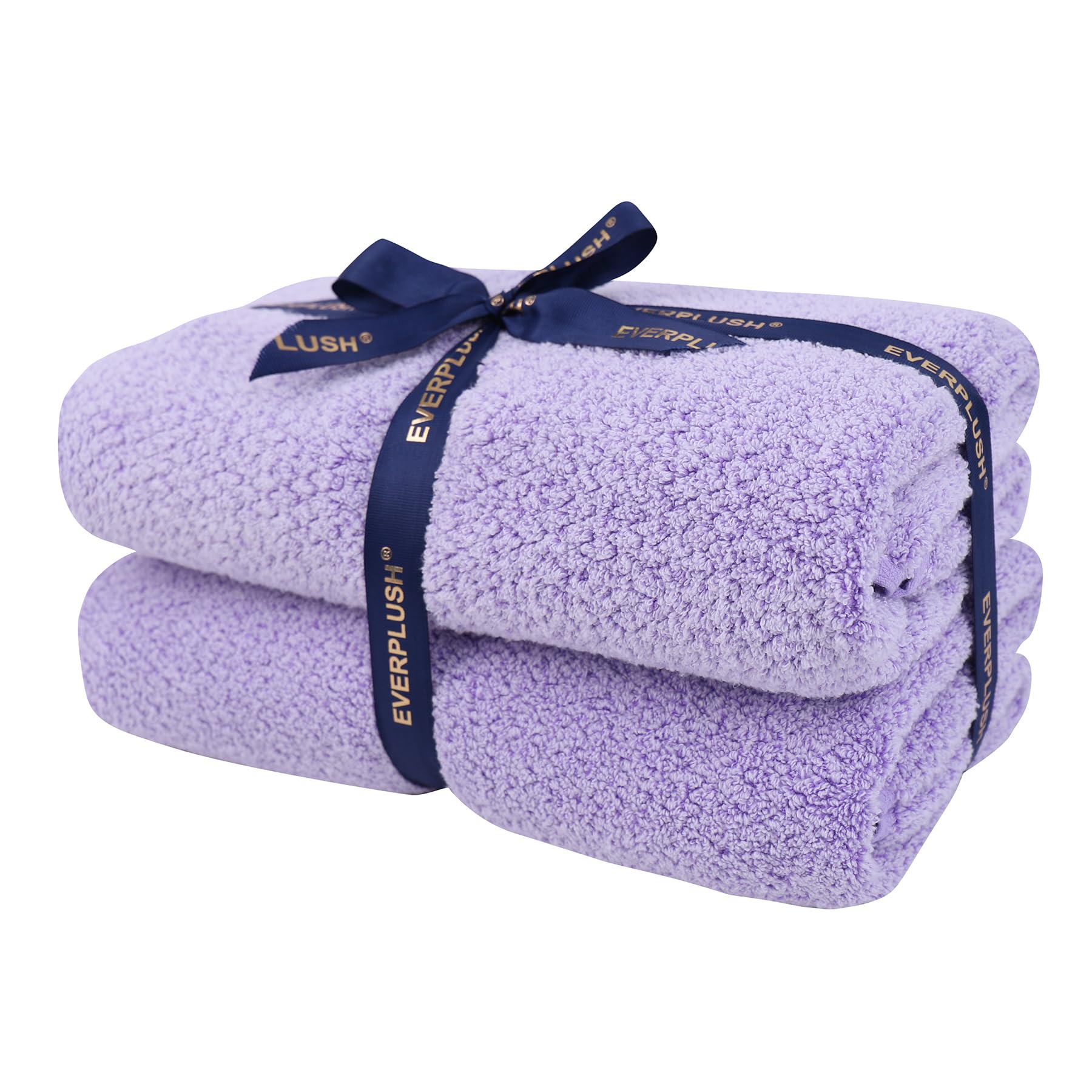 Everplush Diamond Collection Oversized Bath Towel 2 Pieces Super Soft Highly Absorbent Quick-Drying Extra Large Perfect for Bathroom