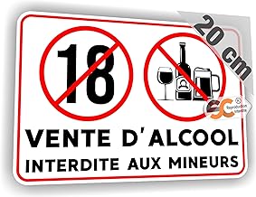 Sticker Sale of alcohol prohibited to minors under 18 Public Health Code Art.L.3342-1 L.3342-3 (Width 20 cm/Height 13.5 cm)
