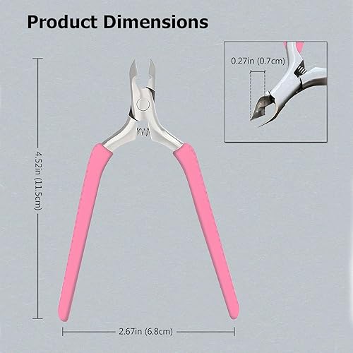 Miniatura 6 de Cortadora de cutículas, pinza de cutícula de 34 de mandíbula extremadamente afilada, herramientas profesionales para recortar cutículas de uñas,