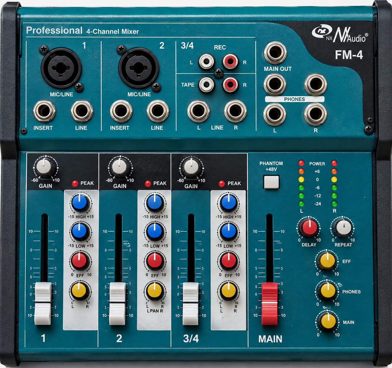 Marimokun•*¨*•.¸♬︎ NX Audio Proton FMU 4 Live Sound 4Ch Mixer : Amazon.in: Musical