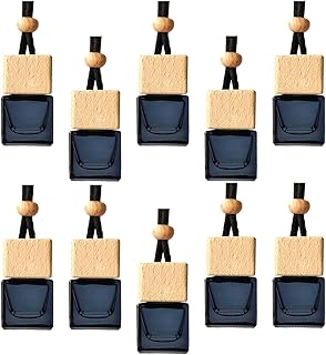 Ambientador de Cristal Negro para Coche, difusor vacío de Aceite Esencial para Coche, Botellas de Perfume, Adornos Colgantes para decoración, 10 Uds