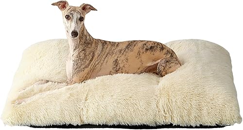 Miniatura 52 de EHEYCIGA Cama mullida para perros extragrandes, almohadilla de pelo sintético de felpa, cama XL calmante antiansiedad para jaula, lavable, suave y