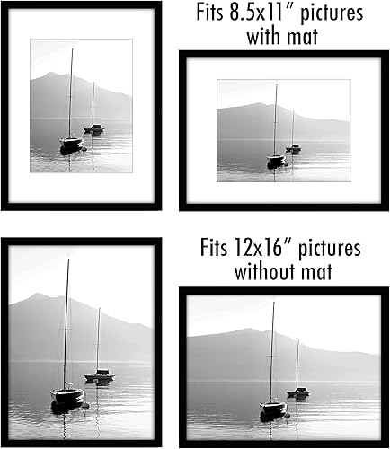 Vista 48 de Americanflat Portarretratos de 5 x 6 pulgadas con plexiglás pulido, juego de 5 portarretratos de 2 x 3 pulgadas con paspartú o para fotos de 5 x 6