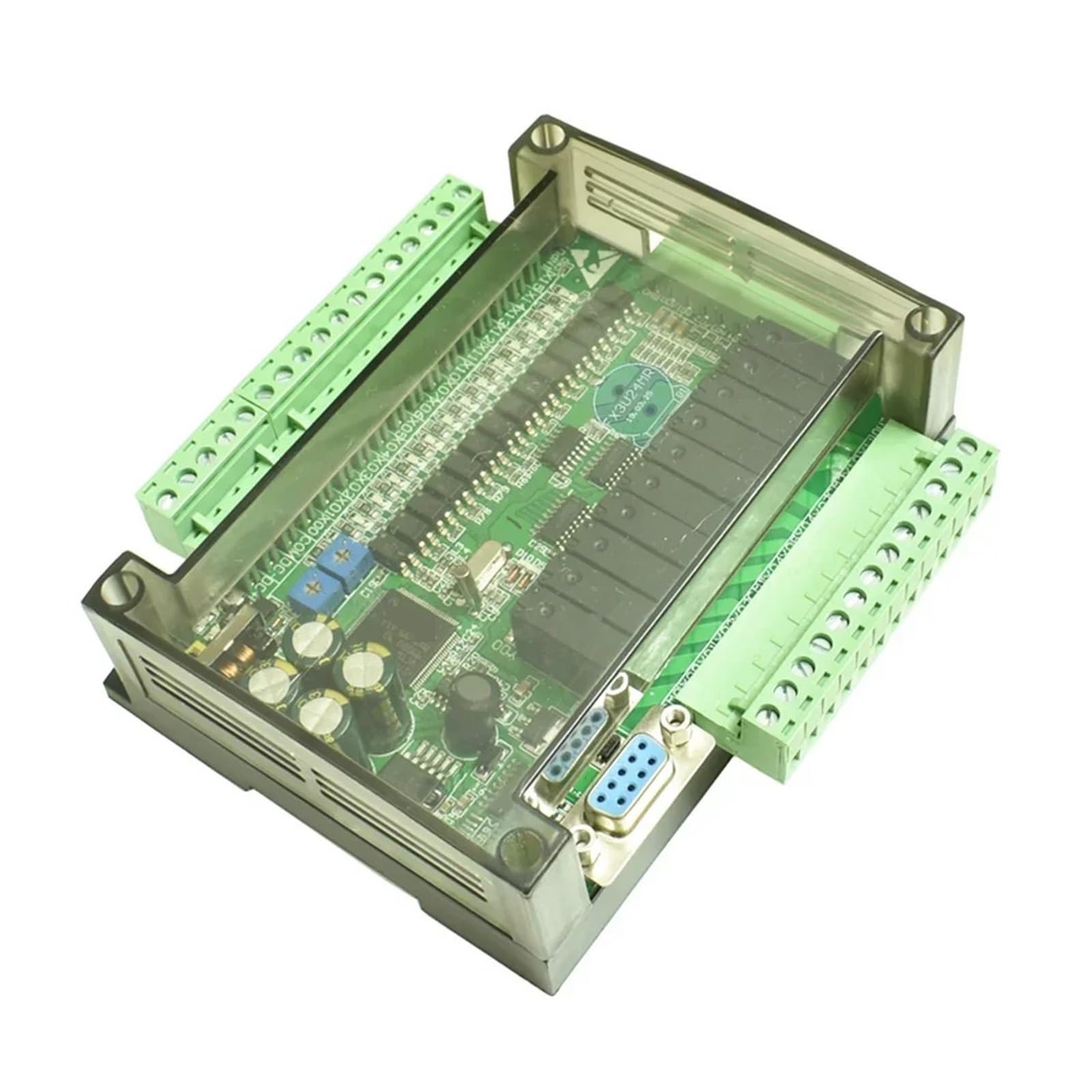 FX3U-24MR FX3U-24MT PLC controlador lógico programable 14DI/10DO analógico 6AI/2AO RS232 RS485 Placa de Control Industrial FX3U(FX3U-24MT)