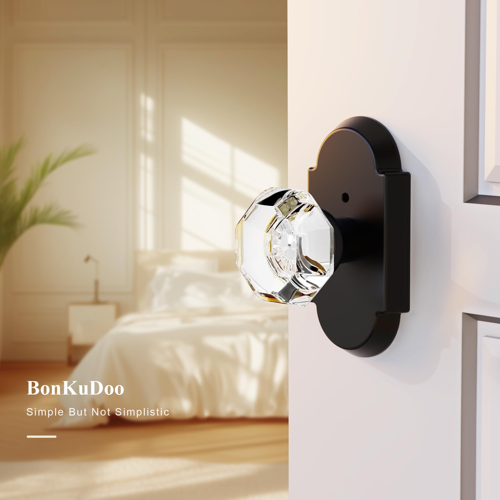 Crystal Privacy Door Knobs with Lock - BonKuDoo -6