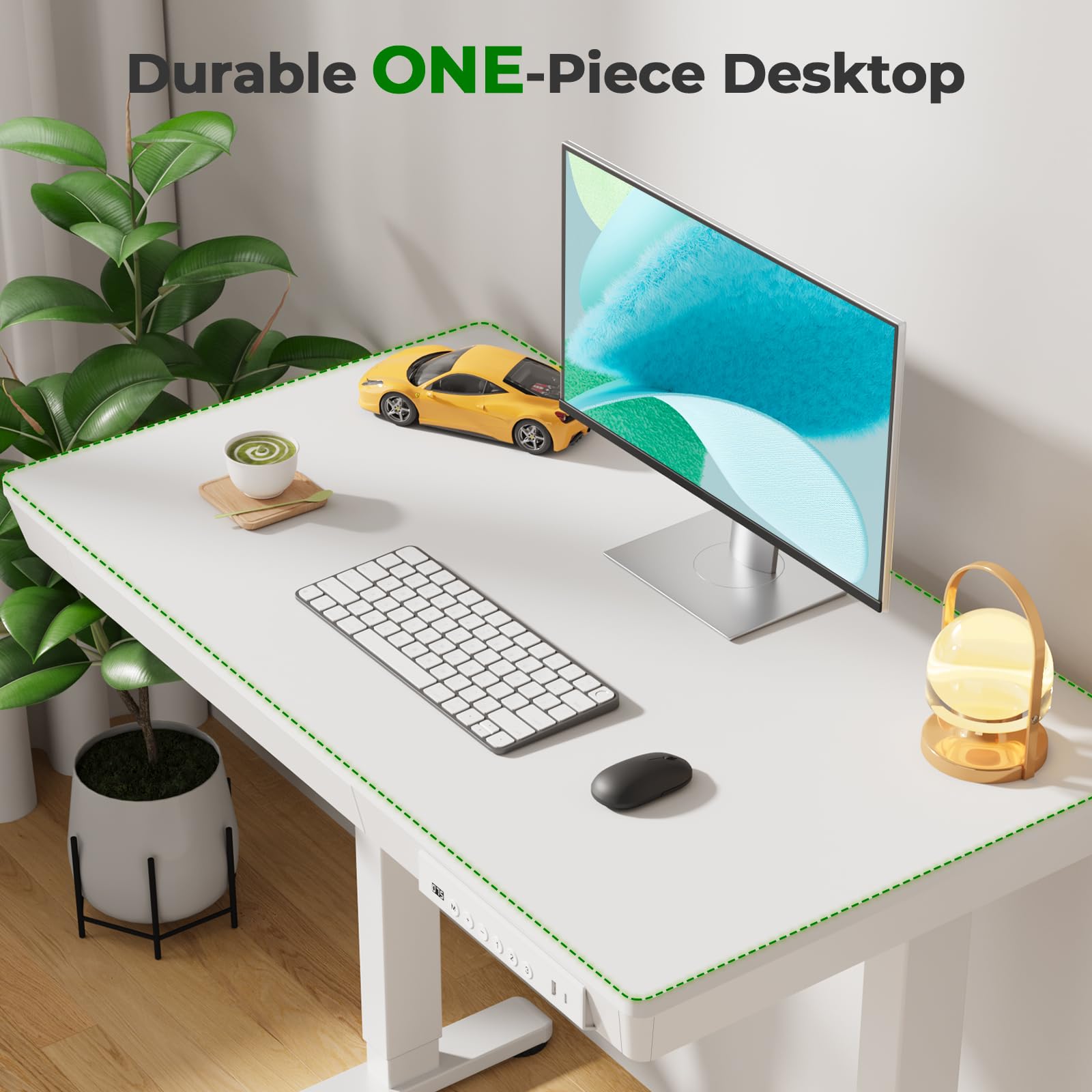 Small Standing Desk with Drawer 35 x 20 Whole Piece Tabletop Electric Sit Stand Desk Height Adjustable Desk — view 6