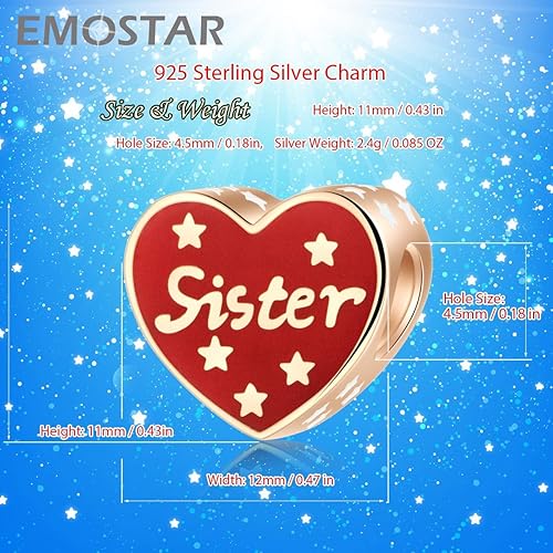 Miniatura 4 de Juego de dijes con texto en inglés "I Love You" para pulseras Pandora, dijes de oro rosa para hermana y ahijada, juego de joyas en plata de ley 925,