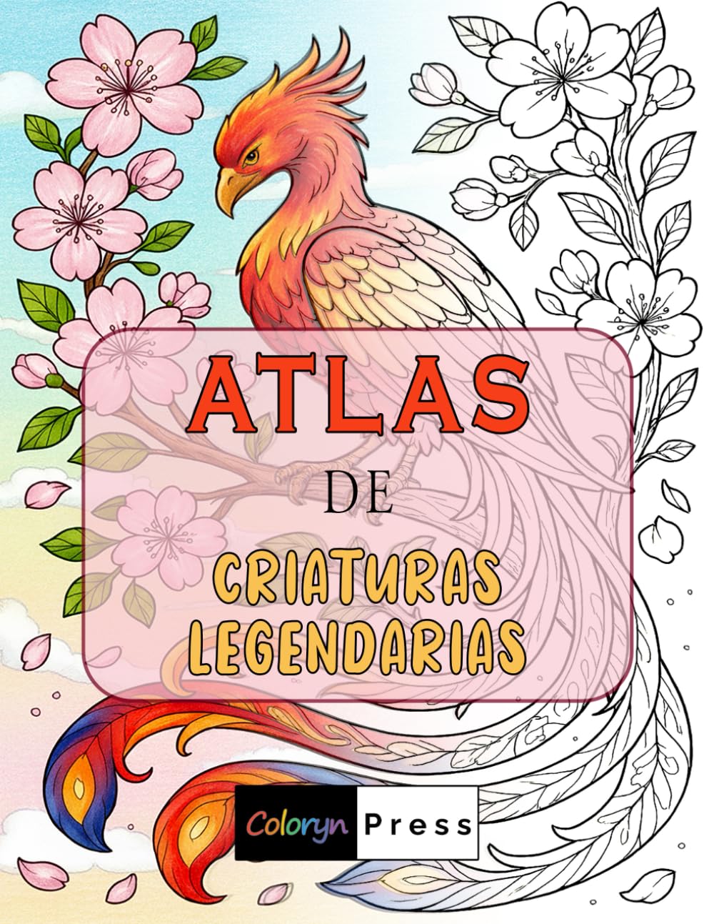 Atlas de Criaturas Legendarias: Libro para colorear para adultos – 50 animales míticos de todo el mundo, con descripción al frente
