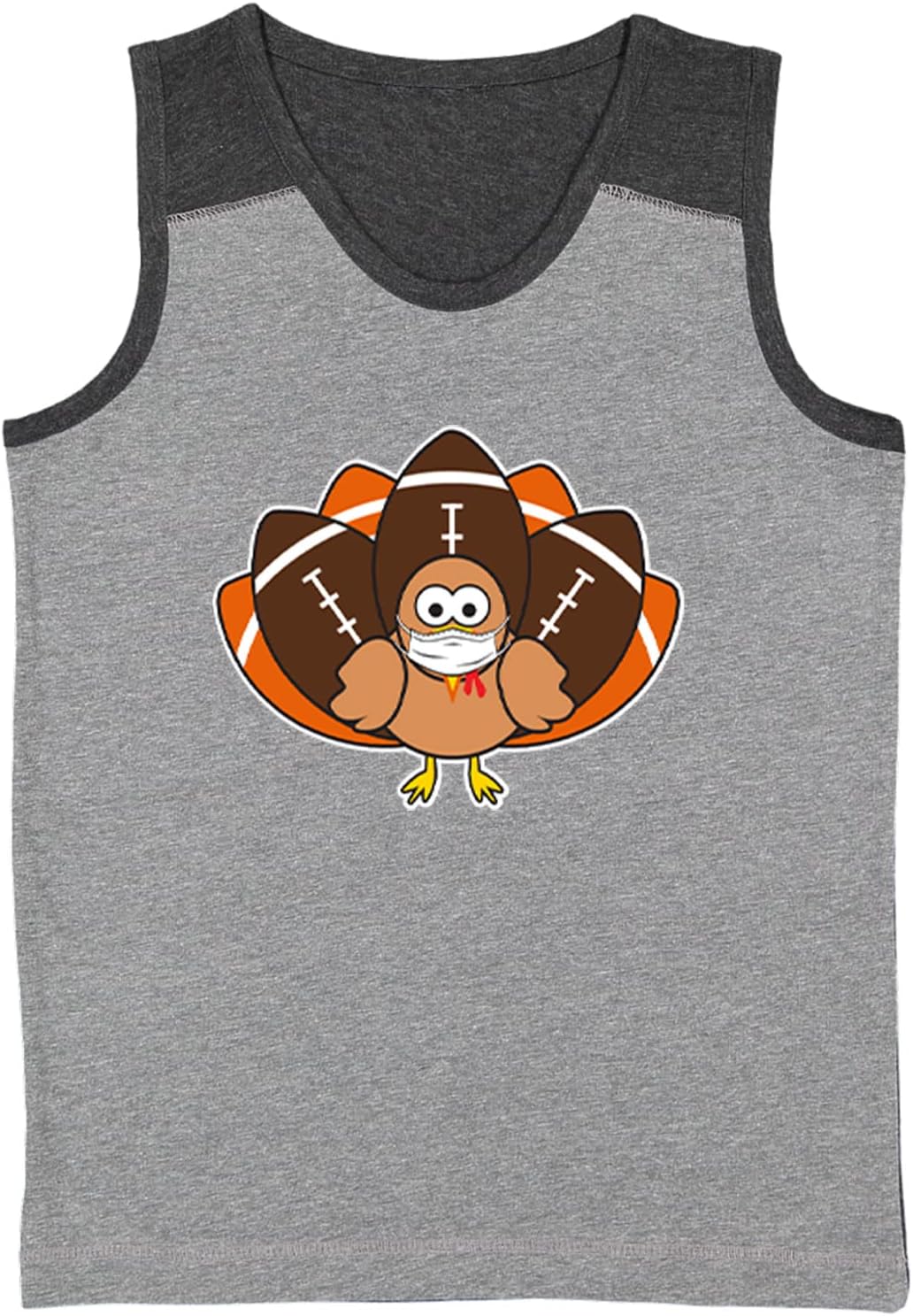 Football Turkey with Mask - Youth Contrast Back Tank Top