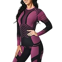 MEETYOO Intimo Termico Donna Traspirante Set Pantaloni e Maglia Termica Donna Biancheria