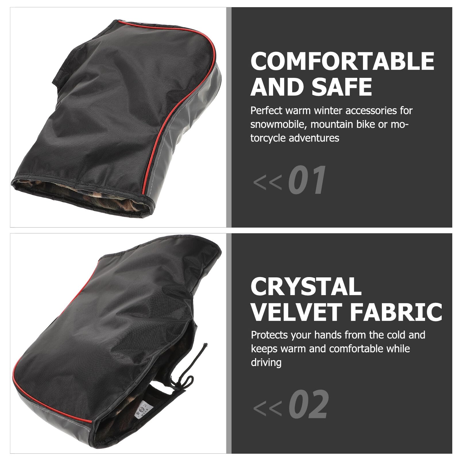 Alipis Guanti da Moto Invernali Riflettenti per Freddo Scaldamani da Manubrio per Motoslitta e Quad Accessori Protettivi per Guida Sicura Invernale Outdoor