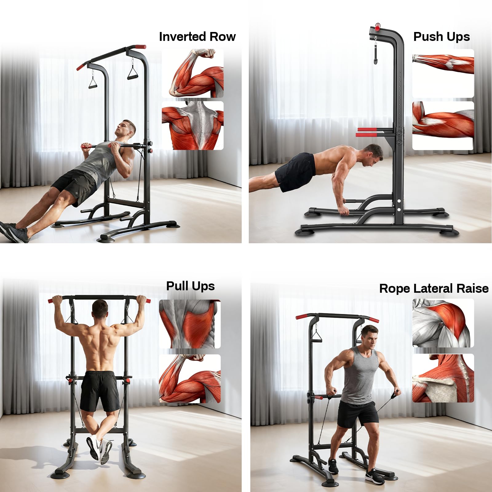 Power Tower Dip Station | Barra per trazioni | Supporto 200 kg | Stazione di allenamento e fitness | Rack di potenza per palestra domestica