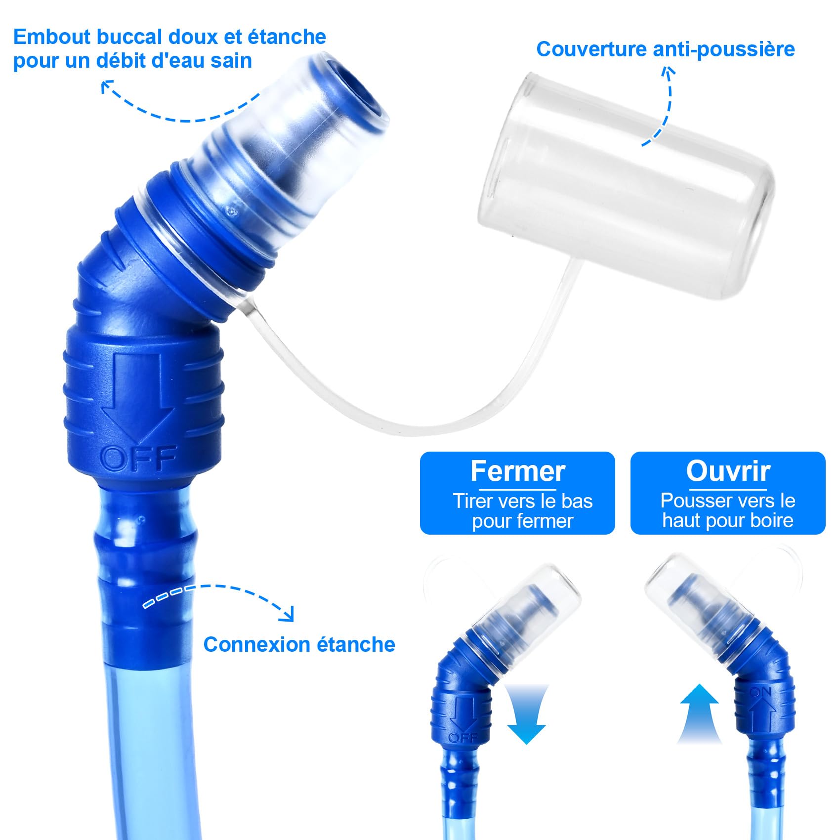 Poche d'hydratation, 1,5 L, 2 L, 3 L, sans BPA, réservoir d'eau à grande ouverture, sac à dos militaire, sac à dos de stockage d'eau pour cyclisme, randonnée, camping, course à pied