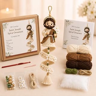 DIY Crochet Blessed Mother Spiral Hanging Ornament Kit, Beginner Friendly