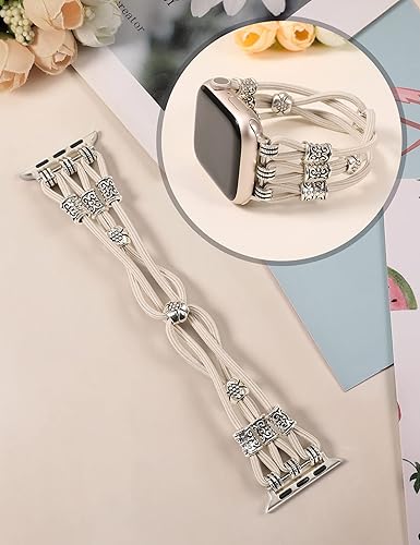 Miniatura 3 de TOYOUTHS - Pulsera compatible con Apple Watch Band de 1.614 pulgadas, 1.575 pulgadas, 1.496 pulgadas, para mujer, estilo bohemio, occidental,