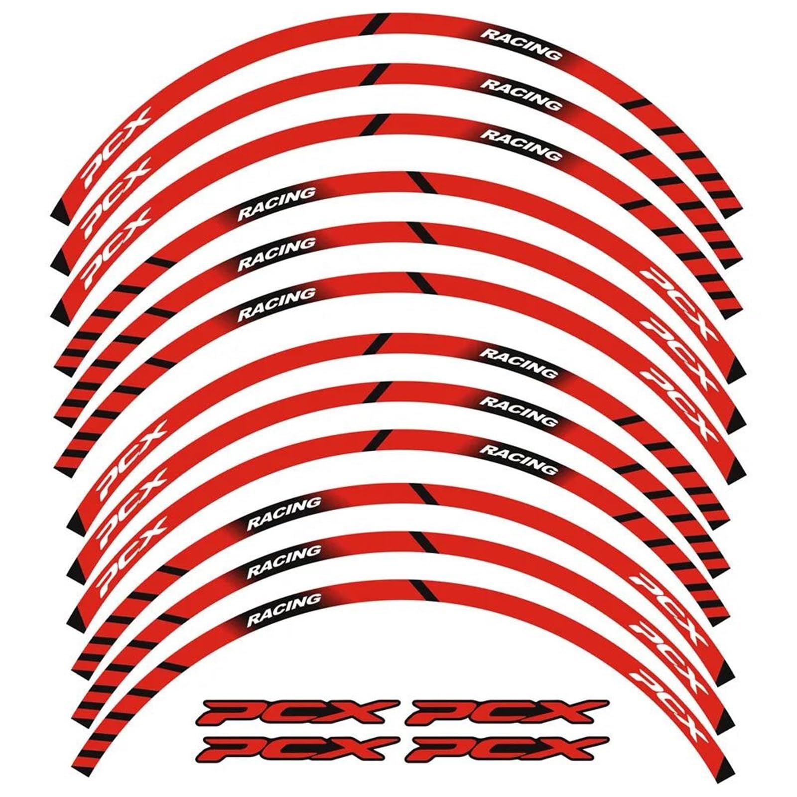Motos Stickers Wheel Decal 14" 13" Reflective Sticker Vinyl Rim for PCX125 PCX160 PCX150(Color15)