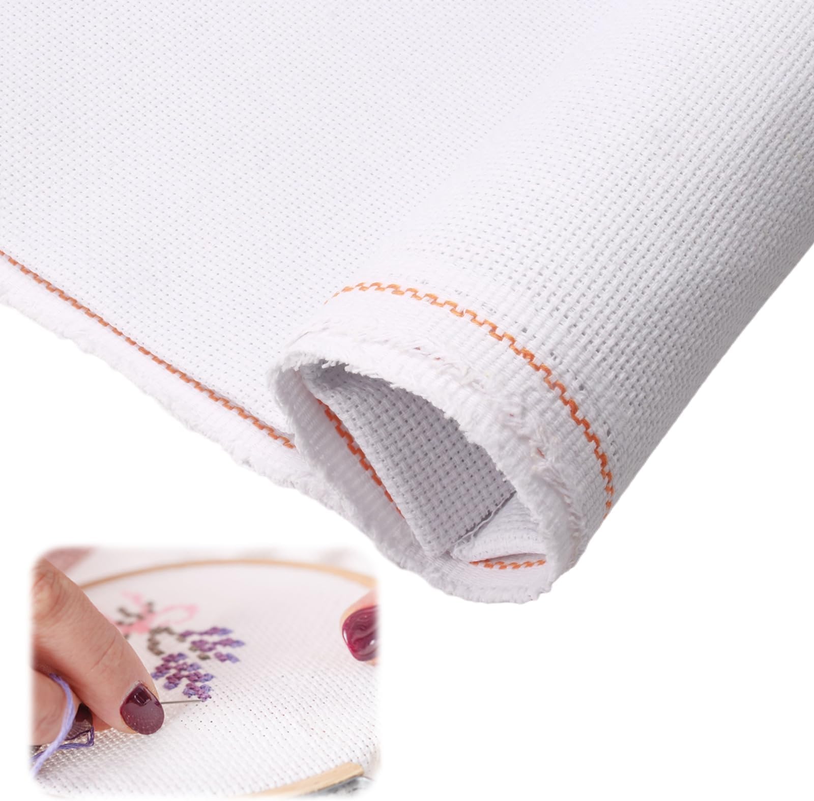 14 Count Aida Cloth Cross Stitch, 150 x100 cm White Cross Stitch Fabric Large Fabric, Classic Reserve Aida Cloth for Embroidery Beginner, Needlework, DIY Embroidery Decoration