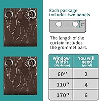 Vista 114 de BGment Room Darkening Curtains 95 Inches Long, Grommet Thermal Insulated Blackout Curtains with Wave Line and Dots Printed for Bedroom, 2 Panels