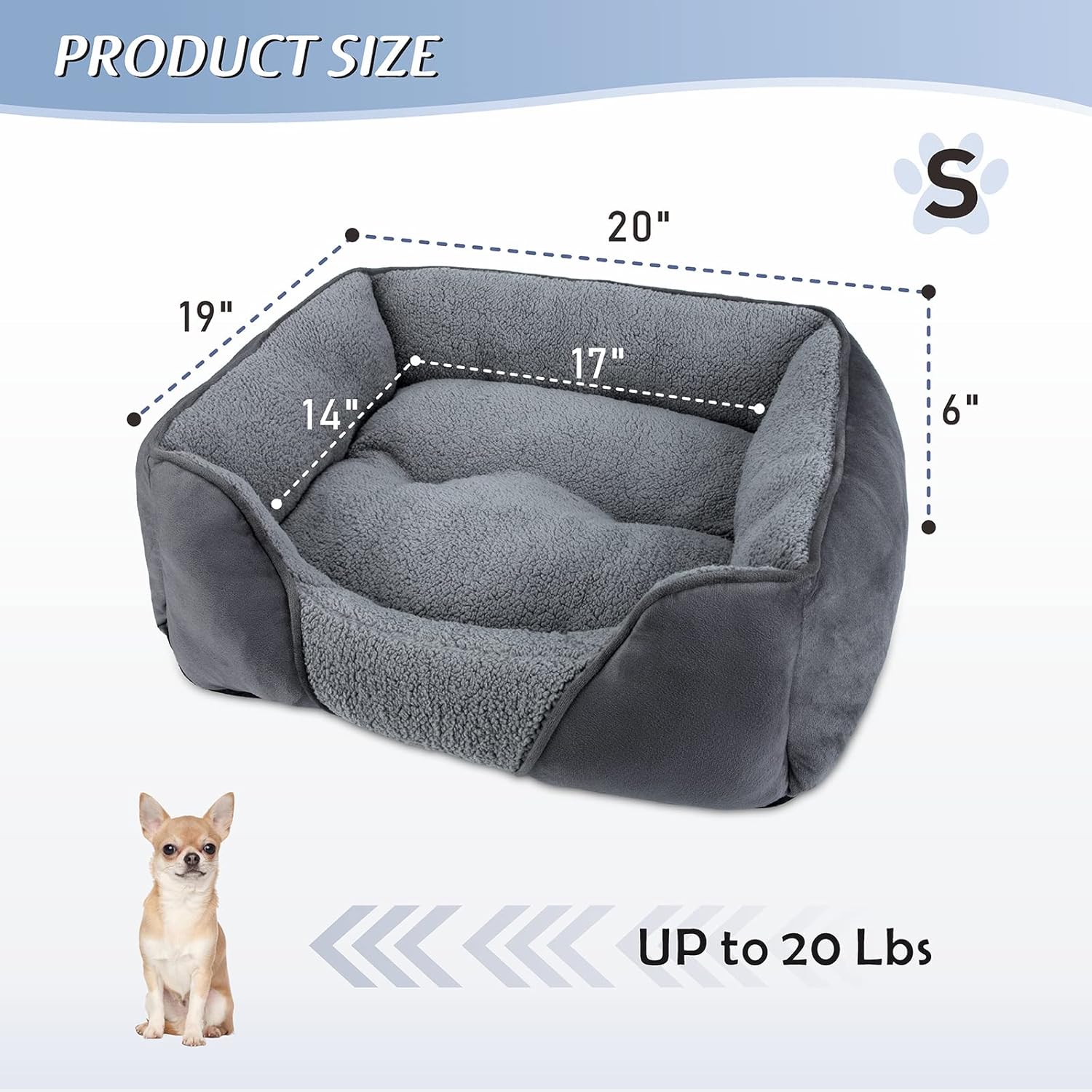 AIPERRO Dog Bed for Large Medium Small Dogs Machine Washable Rectangle Dog Bed Orthopedic Calming Dog Sofa Bed Soft Sleeping Puppy Dog Beds Breathable Cuddler Pet Bed with Anti-Slip Bottom : Pet Supplies