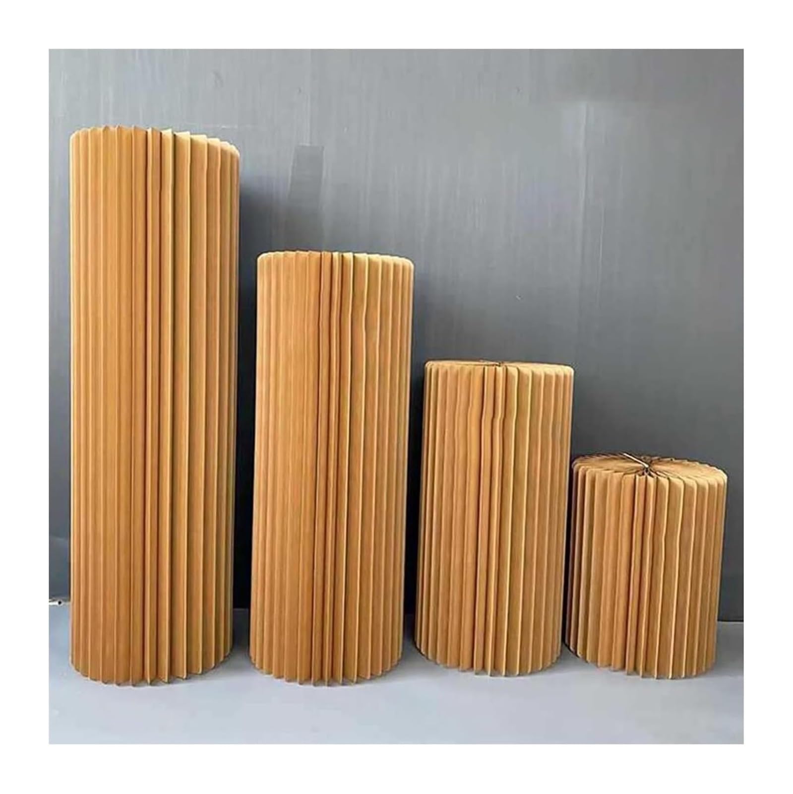 Składany okrągły stojak z kolumnami tektury, cylindryczne stoły na imprezy, urodziny, wesela, ekspozycja(4pcs,Diameter 50cm)