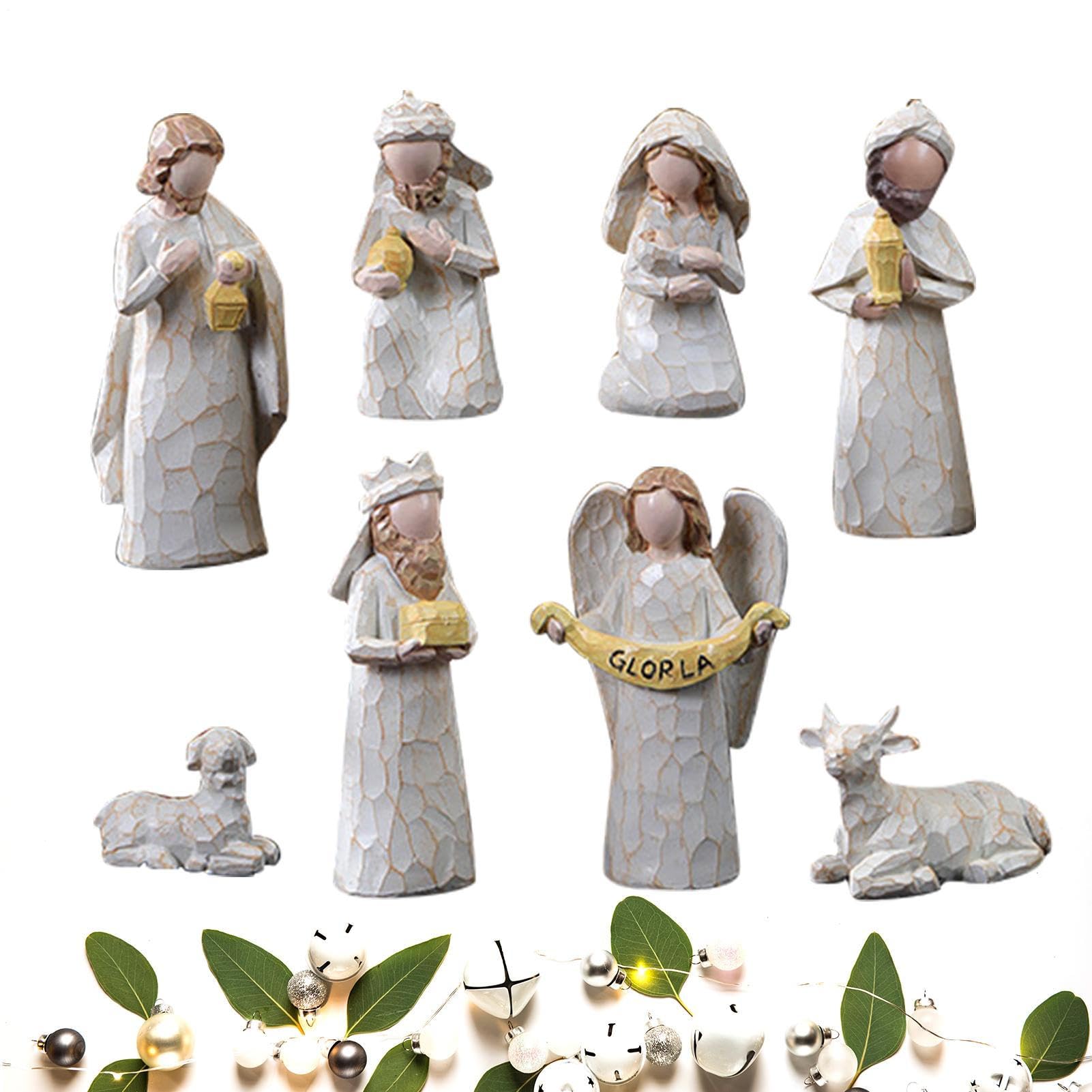 Conjunto de Belén y figuras Resina Navidad Sagrada Familia Decoración Set