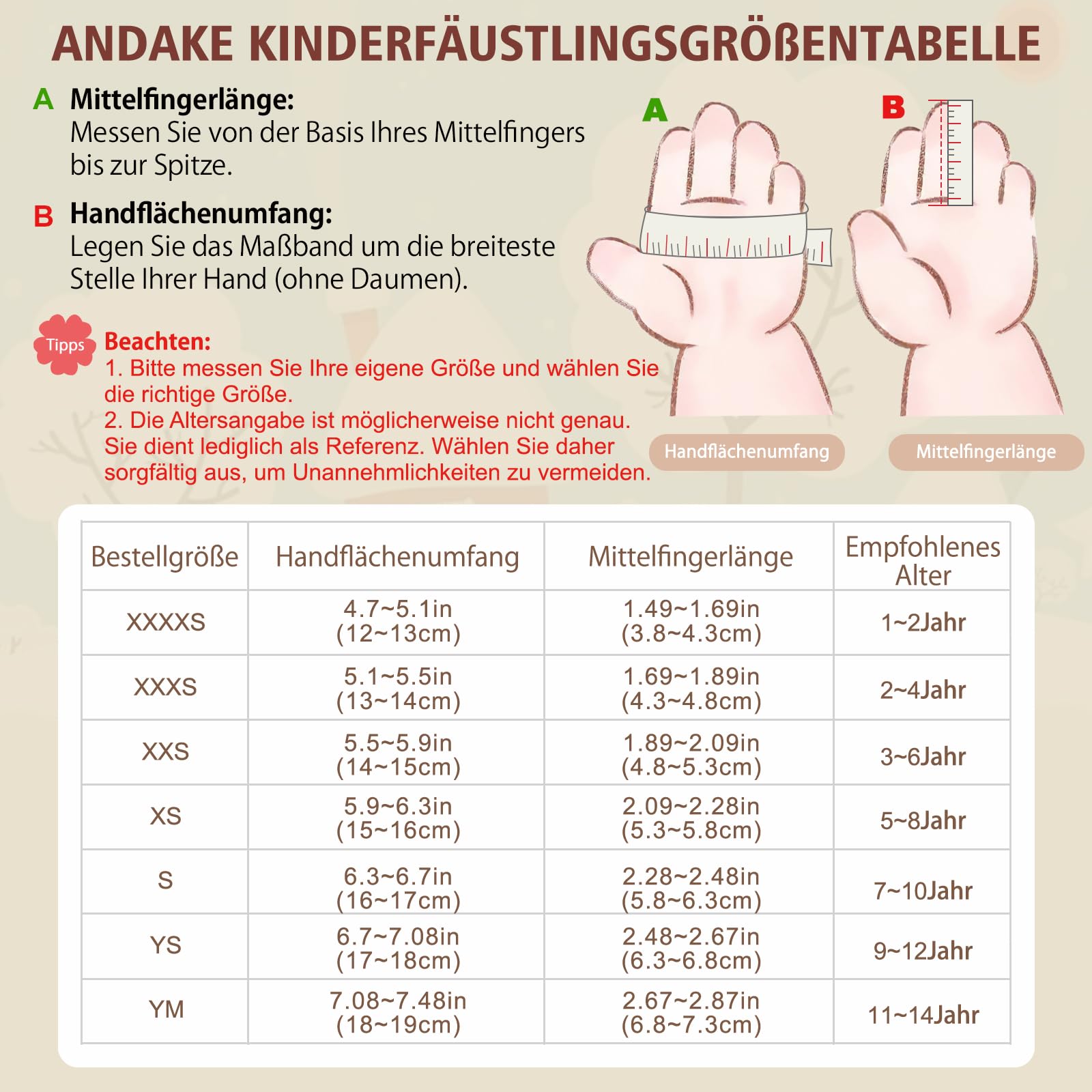 Andake Guanti per bambini, caldi invernali, impermeabili, antivento, per sci, giochi, attività all'aperto, ragazzi e ragazze