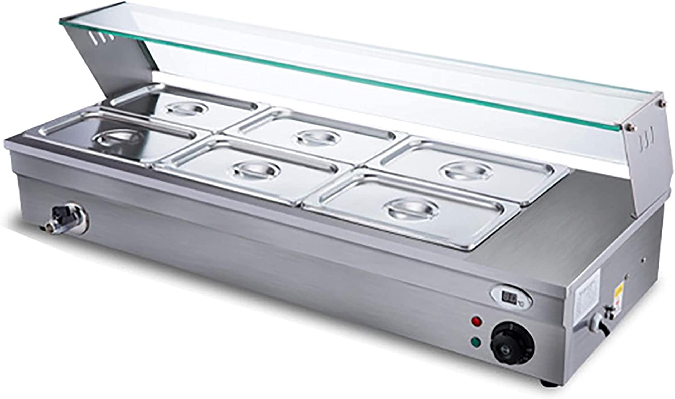 Scaldavivande Commerciale, scaldavivande Elettrico da banco da 2000 W, Tavolo per Vapore in Acciaio Inossidabile, Macchina Automatica per la conservazione del c