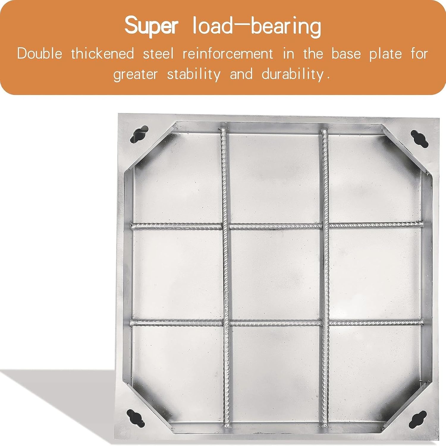 Invisible 201 Stainless Steel Manhole Cover and Frame 28x28 In | B-Class Heavy-Duty Driveway Septic Tank Lid, Anti-Slip Inspection Well Cover for Outdoor, Garage and Yard