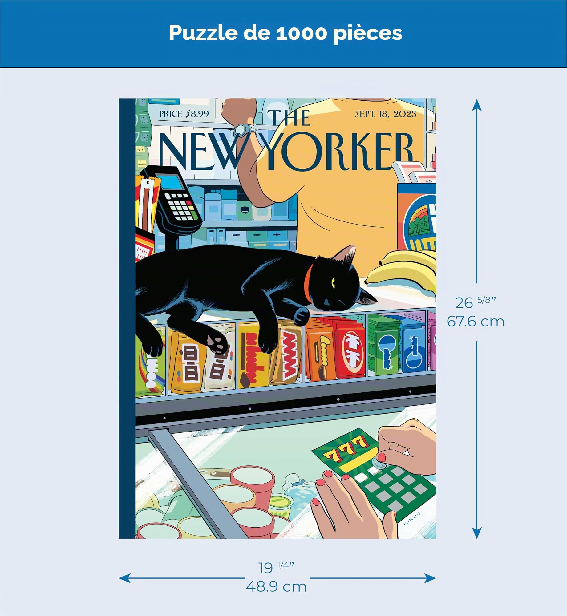 New York Puzzle Company - New Yorker Bodega Cat – Puzzle 1000 pièces de chat par R. Kikuo Johnson